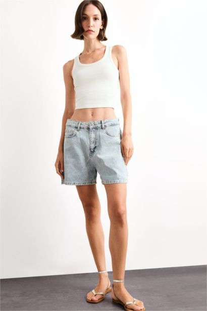 Regular Fit Denim Shorts