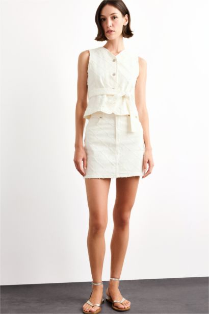 Джинсовая мини-юбка