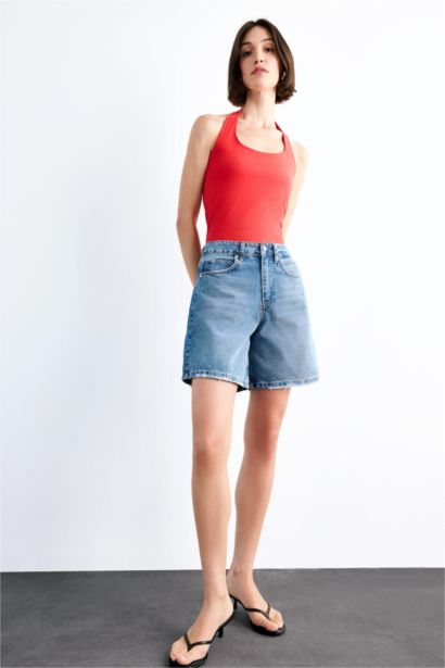 Regular Fit Denim Shorts