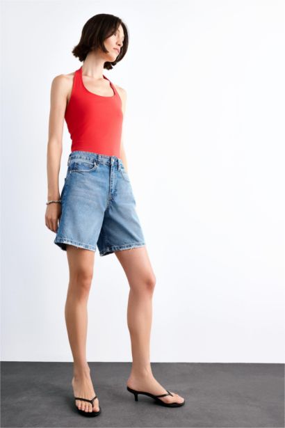 Regular Fit Denim Shorts