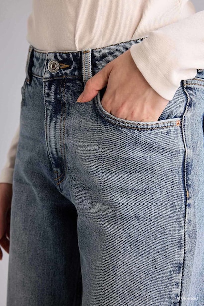 100% Cotton Straight WideLeg High Waist Jeans