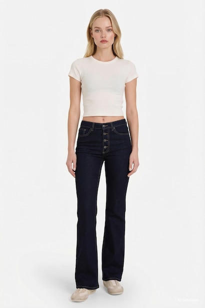 Flare Fit Orta Bel Jean