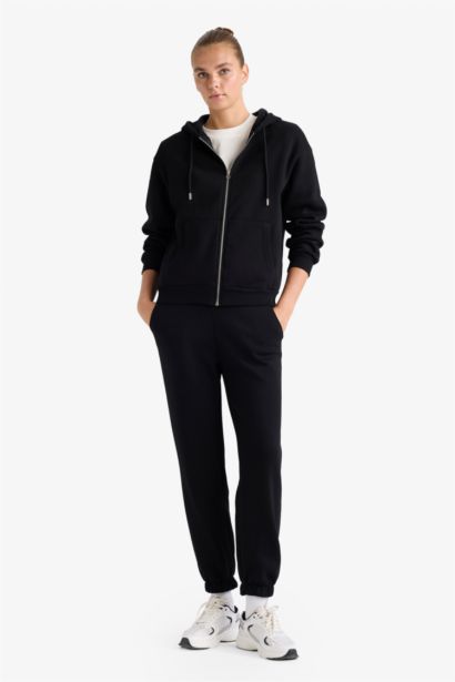 Basic Tie Waist Thick Jogger Sweatpants