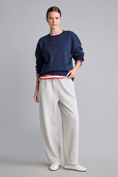 Oversıze Basıc Kalın Basic Sweatshirt