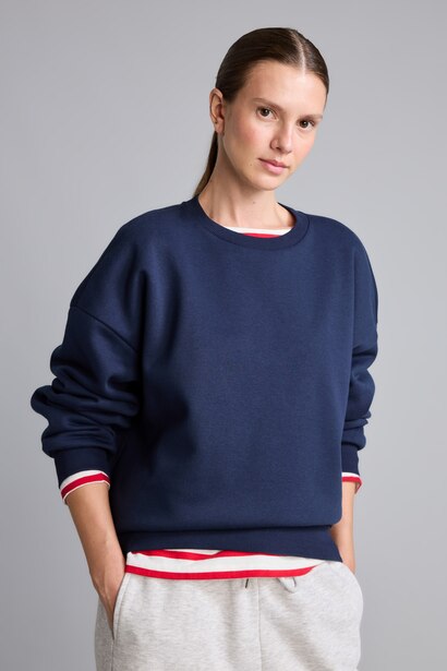 Oversıze Basıc Kalın Basic Sweatshirt