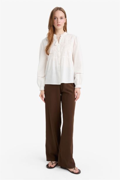 Relax Fit Frilly Long Sleeve Shirt