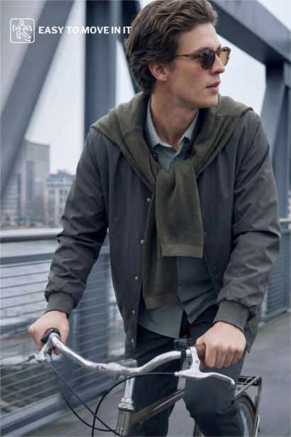 Esnek Slim Fıt Kolej Yaka Mont