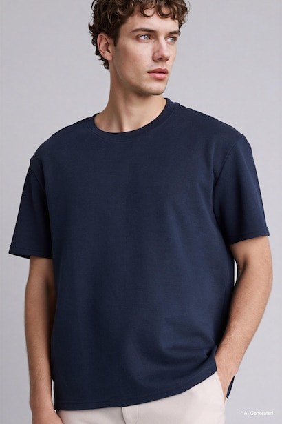 T-shirt à col rond et manches courtes Coupe régulière