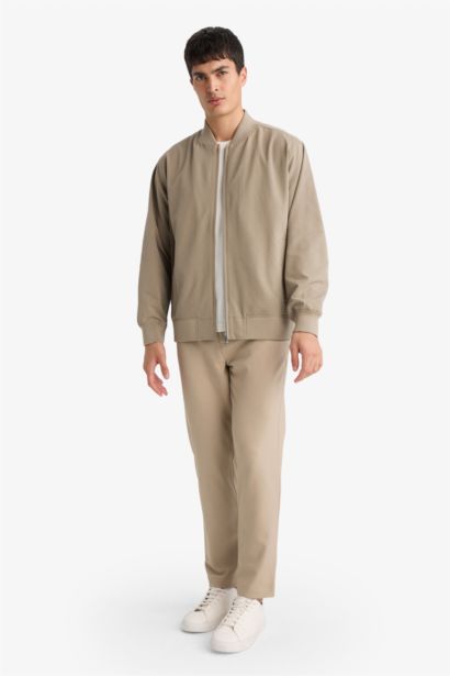 جاكيت سليم فيت قماش كرنكيل مبطن