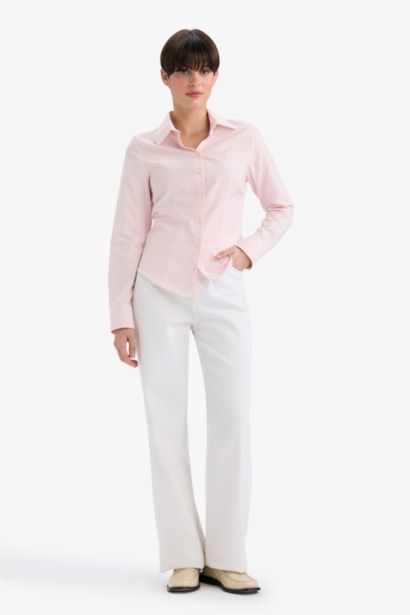 Fitted Oxford Long Sleeve Shirt