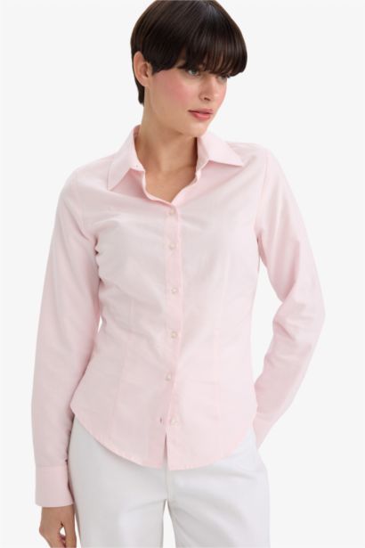 Fitted Oxford Long Sleeve Shirt