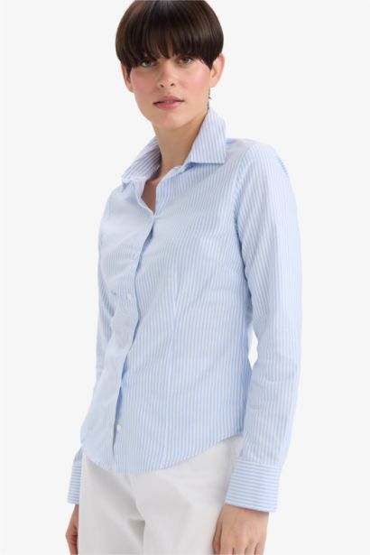 قميص كم طويل سليم فيت أوكسفورد