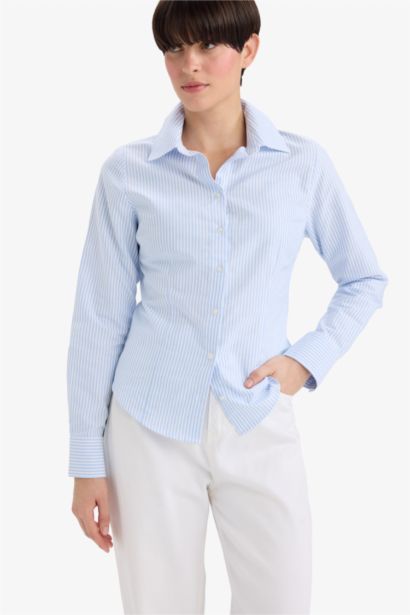 قميص كم طويل سليم فيت أوكسفورد