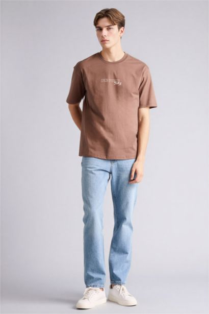 تيشيرت نص كم اوفر سايز برقبة مستديرة من ون بيس