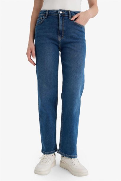 Comfort Straıght Normal Bel Bilek Boy Jean Yıkamalı Pantolon