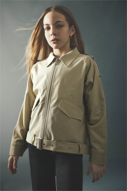 معطف ترانش كوت بناتي بياخة قميص