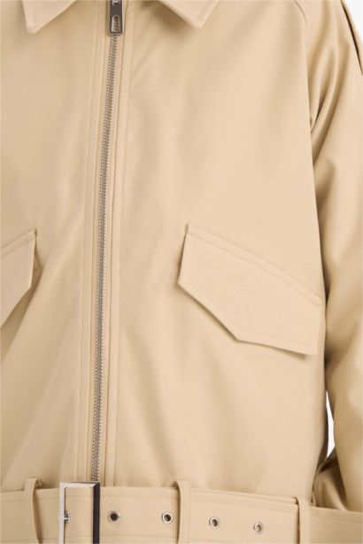 ترانش كوت بناتي بياقة قميص