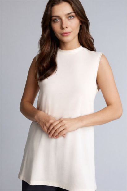 Regular Fıt Bisiklet Yaka Kısa Kollu Tunik