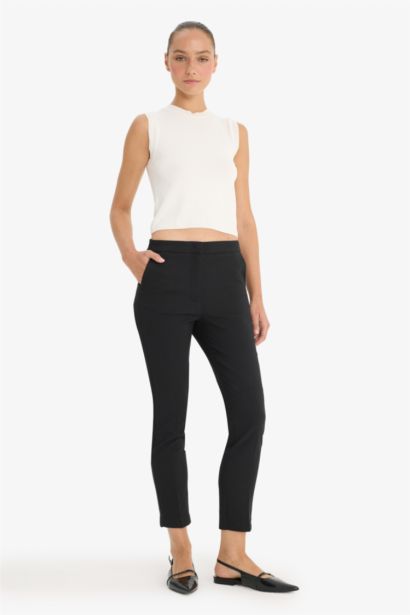Carrot Fit High Waist Skinny Leg Standard Length Trousers