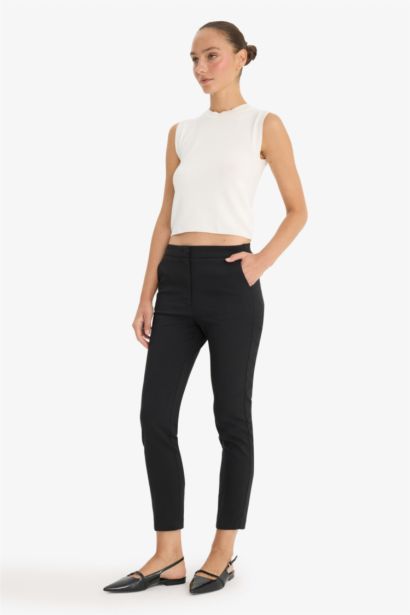 Carrot Fit High Waist Skinny Leg Standard Length Trousers