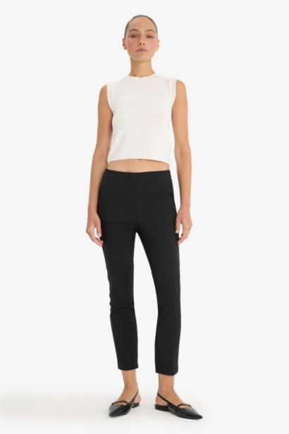 Carrot Fit High Waist Skinny Leg Standard Length Trousers