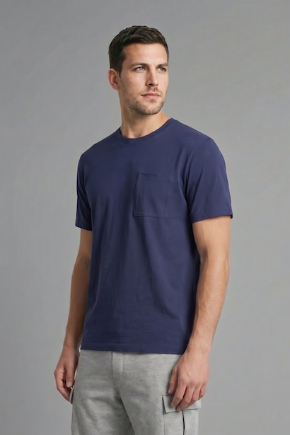 Regular Fit 100% Cotton Crew Neck Short Sleeve T-Shirt