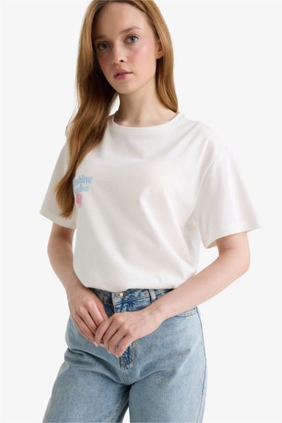 Regular Fit Crew Neck Floral Short Sleeve T-Shirt