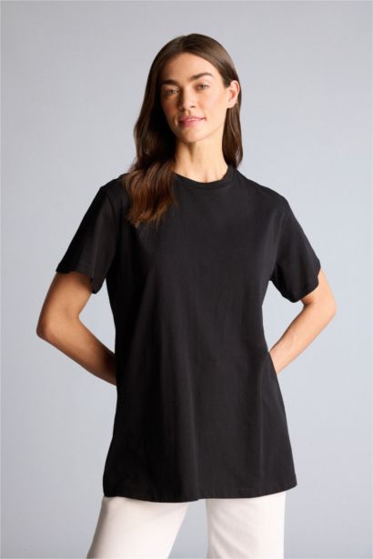 Regular Fit Crew Neck Short Sleeve Tunic