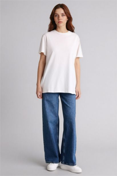 Regular Fıt Bisiklet Yaka Kısa Kollu Tunik