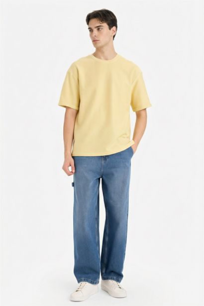 تيشيرت نص ردن اوفر سايز بياخة مستديرة