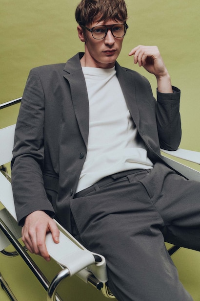 Blazer moderne en tissu froissé