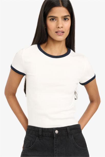 Fitted Ribbed T-Shirt