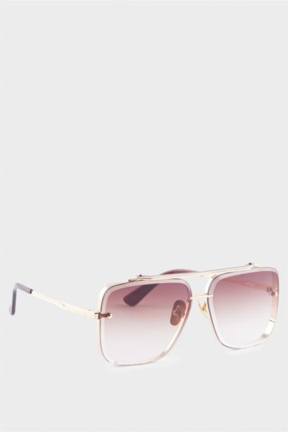 DCEY x DeFacto Kadın Metal Çerçeveli Oval Cam Güneş Gözlüğü