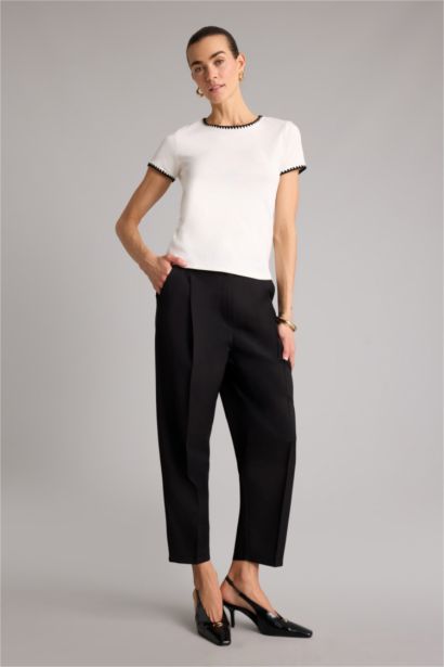 Regular Fit Crew Neck Ribbed T-Shirt