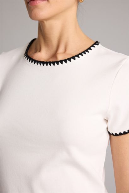 Regular Fit Crew Neck Ribbed T-Shirt