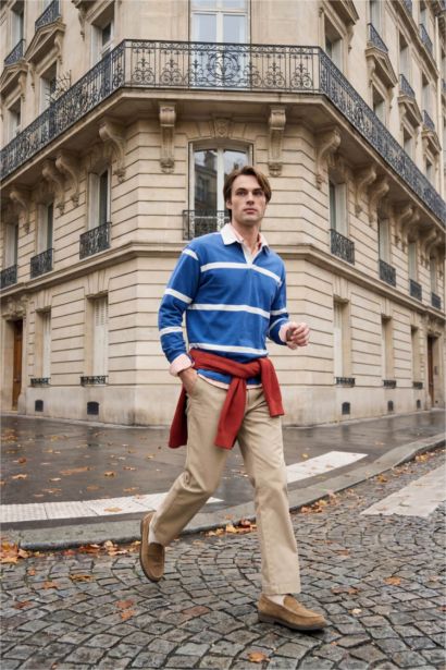 سويت شيرت مخطط قطن