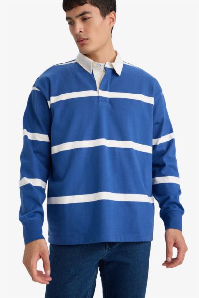 سويت شيرت مخطط قطن