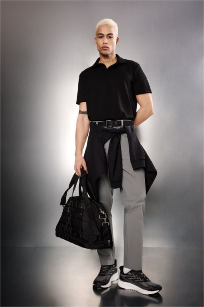 Standart Fıt Polo Yaka Sporcu Modal Kısa Kollu Polo Tişört