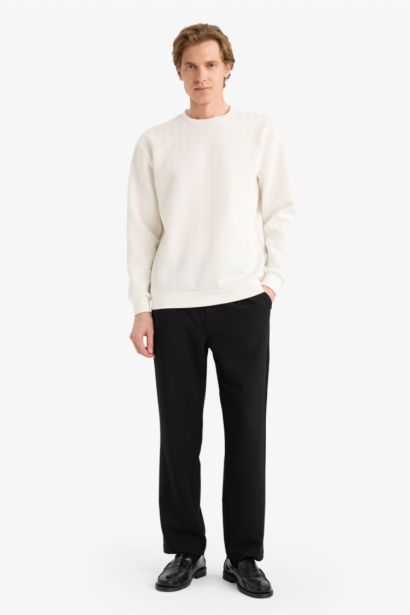 سويت شيرت قصة عادية برقبة مستديرة