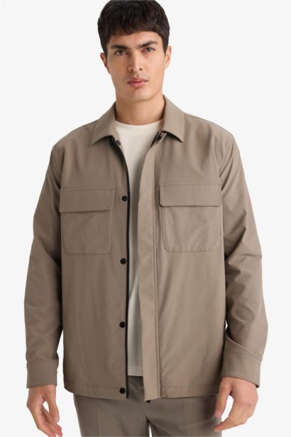 Çabuk Kuruyan İnce Polo Yaka Gömlek Ceket