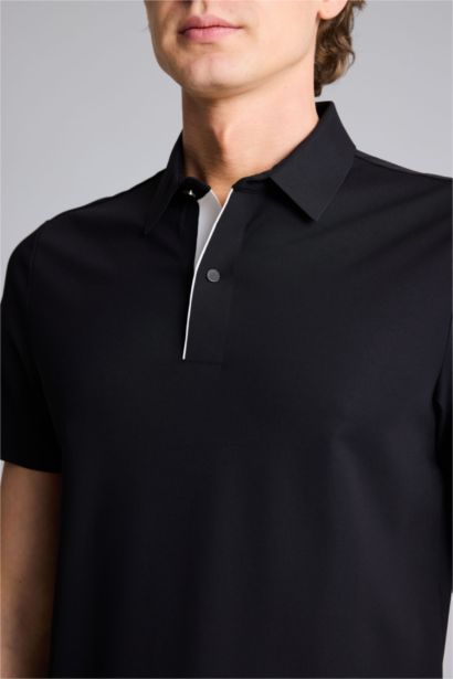 Эластик қатпарланбайтын Slim Fit поло футболка