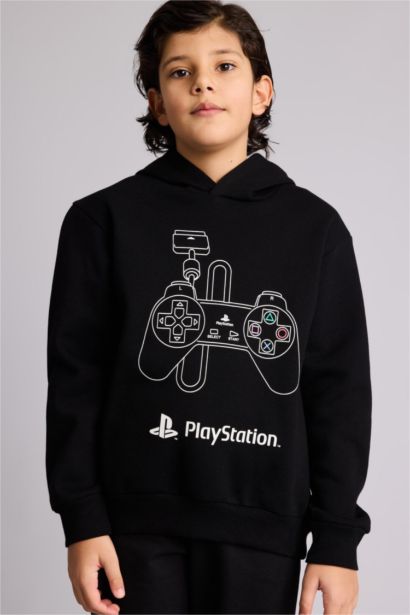 سويت شيرت ولادي قصة عادية بطبعة بلاي ستيشن