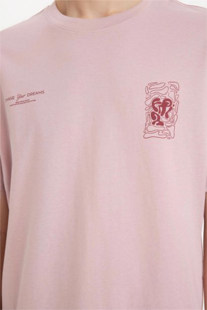 تيشيرت قطن 100% بطبعة أوفر سايز