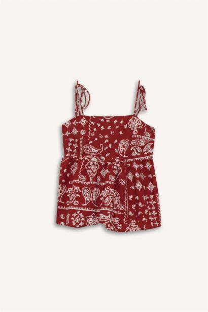 بلوزة بوبلين فلير فيت مطبوع