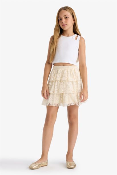 Girl Regular Fit Knitted Skirt