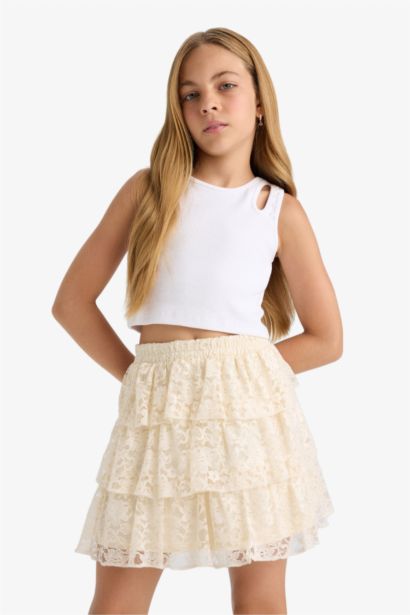 Girl Regular Fit Knitted Skirt