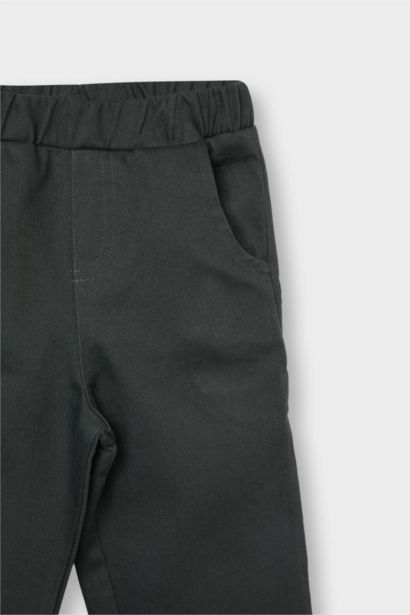 Baby Boy Label Printed Gabardine Trousers