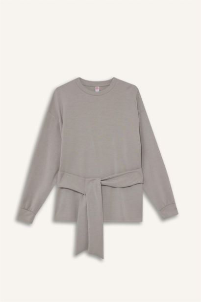 Fall in Love Modal Belted Sweatshirt