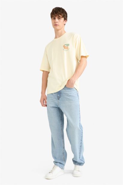 تيشيرت نص ردن اوفر سايز بياخة مستديرة