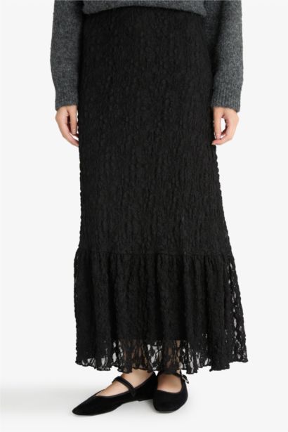 A-Line Lace Maxi Skirt